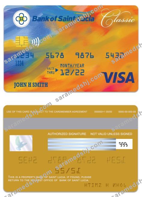 Saint Lucia Bank of Saint Lucia visa classic card